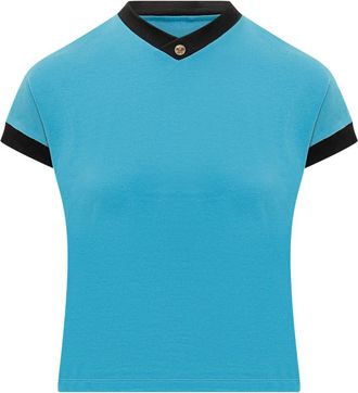 Versace Blue V Neck T-Shirt