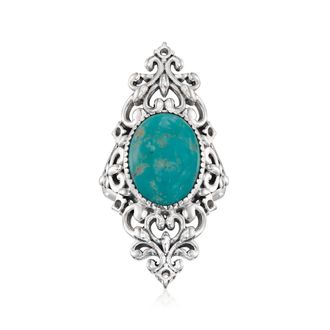 Ross-Simons Turquoise Filigree Ring in Sterling Silver