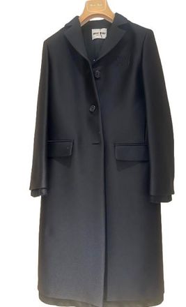 Miu Miu Black Wool Midi Coat 2025 Size 40