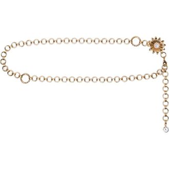 Maje Chain belt with flowers in Gold at Nordstrom, Size Medium