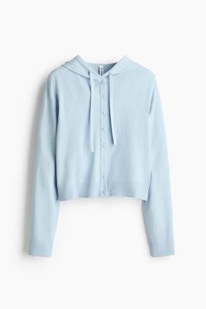 H&M Hooded Cardigan in Light Blue at Nordstrom, Size Xx-Large