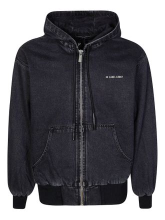44 Label Group Gothic Lettering Washed Black Zip Hoodie