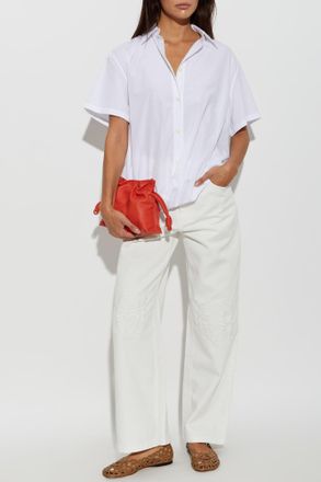 Loewe Jeans With Embroidered Logo, Womens, White