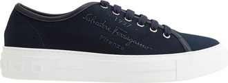 Ferragamo Salvatore Ferragamo Mens Mediterr Low Cut Sneakers In Blue Marine, Brand Size 7