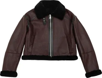Just things we like Haru Lammy Shearling Jas - Dames - Leren en Su&egrave;de Jassen - Rood - M - Wol - Jassen