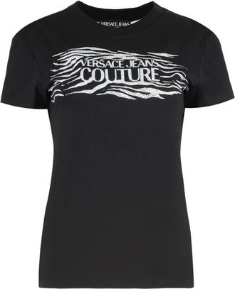 Versace Jeans Couture T-shirts - Dames - T-shirts - Zwart - L - Katoen - Tops