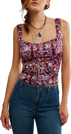 Free People Grace Corset Camisole in Cabernet Combo at Nordstrom, Size X-Small