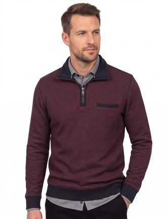 Casamoda katoenen Casa Moda sweater opstaande kraag aubergine