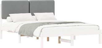 vidaXL Estructura De Cama Con Cabecera Tapizada Gris Claro Vidaxl