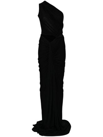 Rick Owens one-shoulder draped gown - Black