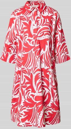 Christian Berg Knielanges Hemdblusenkleid mit verdeckter Knopfleiste in Rot, Gr&ouml;&szlig;e 34
