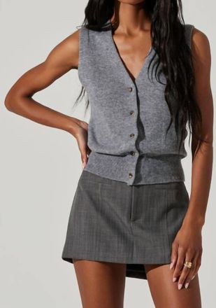 Astr Eira Sweater Vest In Gray