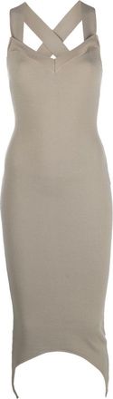 Patou knitted midi dress - women - Wool - L - Neutrals