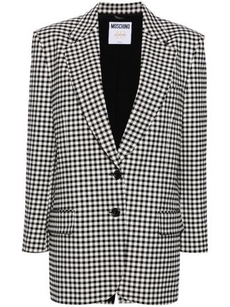 Moschino Blazer met gingham ruit - Zwart