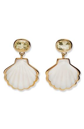 Lizzie Fortunato Luna Mother-of-Pearl Shell Drop Earrings in White at Nordstrom