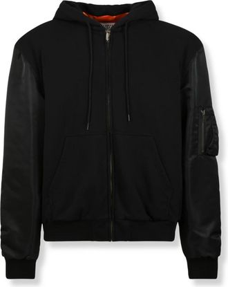 Maison Margiela Hooded Sweatshirt - Heren - Vesten met rits - Zwart - L - Katoen - Hoodies & sweatvesten