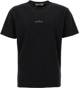 Stone Island Short-Sleeved Cotton T-Shirt With Centered Logo