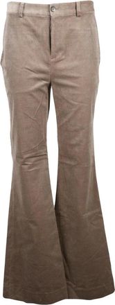 Ralph Lauren Broeken, Dames, Bruin, XS, Katoen, Wijde broek