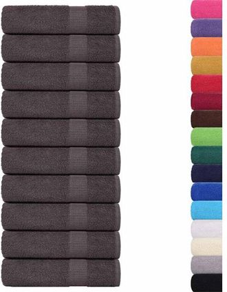 vidaXL Toallas Invitados 10uds 100% Algod&oacute;n Antracita 70x140cm 360gsm Vidaxl