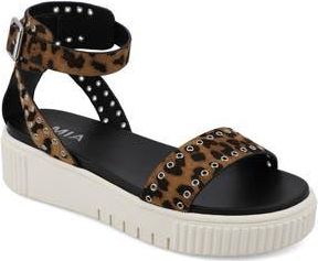 Mia Evelin Ankle Strap Platform Sandal in Leopard Print at Nordstrom Rack, Size 7.5