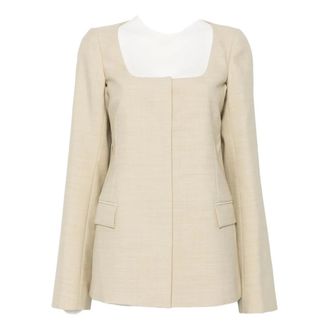Calvin Klein Dames, Jassen, Beige, Maat: XS Wol