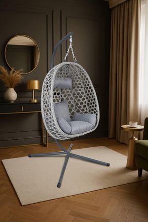 Gaveno Cavailia Swing Hanging Egg Chair Outdoor Garden & indoor in Grey