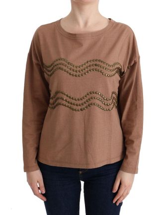 John Galliano Bruine Katoenen Studded Trui