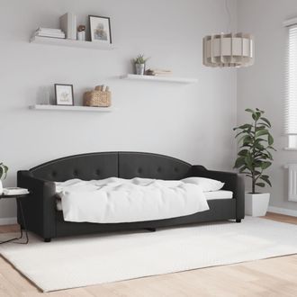 vidaXL Sof&aacute; Cama Sin Colch&oacute;n Tela Negro 80x200 Cm Vidaxl