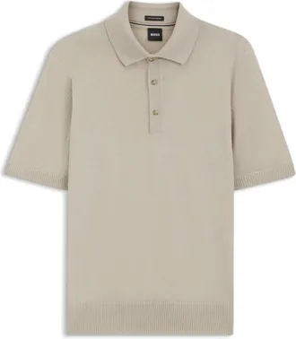 BOSS Knit polo in virgin wool