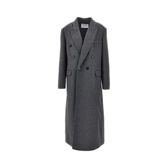 Victoria Beckham M&eacute;lange wool and cashmere long coat Woman 10