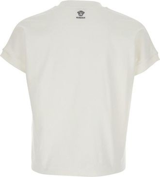 Versace Mens T-Shirt Medusa Logo White Cotton T-Shirts And Polos