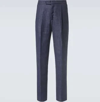 Berluti Linen, wool, and silk tapered pants