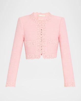 LoveShackFancy Leilana Lace-Trim Jacket