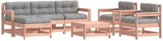 vidaXL Juego De Muebles Jard&iacute;n 7 Pzas Y Cojines Madera Abeto Douglas Vidaxl