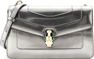 Bulgari Serpenti Forever Shoulder Bag Metallic Leather Small