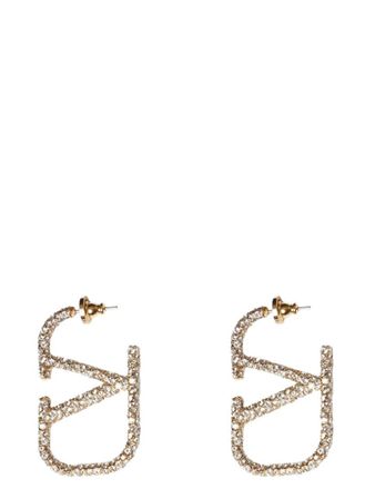 Valentino Garavani Golden VLogo Drop Earrings