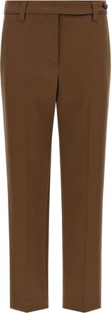 Brunello Cucinelli Brown Cotton Cropped Womens Pants