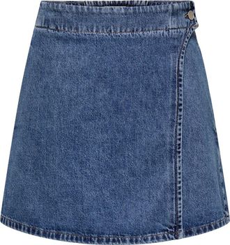 Only Onlthea Wrap Denim Skirt in Medium Blue Denim at Nordstrom Rack