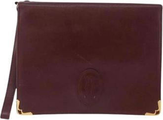 Cartier Pre-owned Clutches, female, Red, Size: ONE SIZE Pre-owned Vintage Leather Clutch