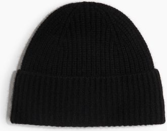 H&M Gerippte Kaschmirmütze - Schwarz