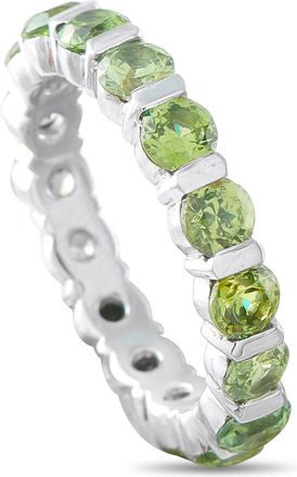 Luxury Bazaar 14K White Gold 2.40ct Demantoid Garnet Eternity Band Ring MF15-091426
