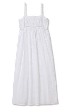 Petite Plume Lune Voile Cotton Nightgown in White at Nordstrom, Size X-Large