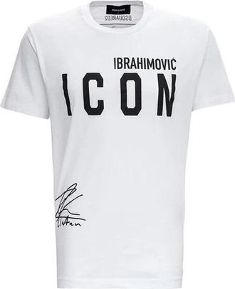Dsquared2 T-shirt met ronde hals - Heren - T-shirts - Wit - S - Katoen - Tops