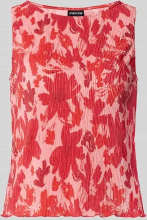 Pieces Regular Fit Tank Top mit Allover-Muster Modell FLORA in Rot Melange, Gr&ouml;&szlig;e XL