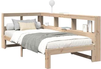 vidaXL Cama Con Estanter&iacute;a Sin Colch&oacute;n Madera Maciza De Pino 90x200 Cm Vidaxl