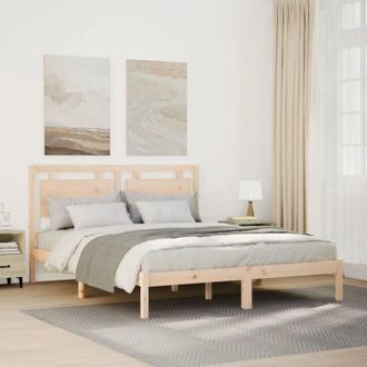 vidaXL Cama Extralarga Sin Colch&oacute;n Madera Maciza 140x220 Cm Vidaxl