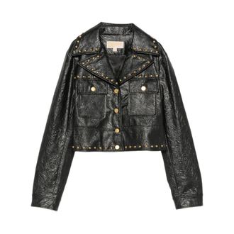 Michael Kors Leather Jacket - female - Michael Kors - Leather Jackets - Black - XS - Jackets