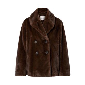 Max Mara Faux Fur & Shearling Jackets, female, Brown, XS, Brown Faux Fur Jacket - Laura