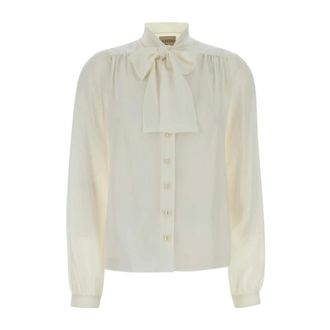 Valentino Garavani Shirts, female, White, Size: M Crepe De Chine Shirt