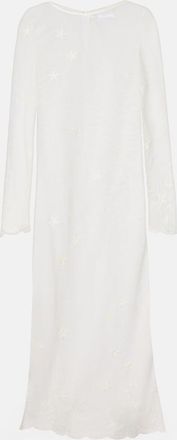 Poss&eacute; Cove embroidered sheer cotton tulle kaftan